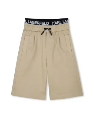 Karl Lagerfeld Kids logo-waist shorts - Neutrals - サムネイル1