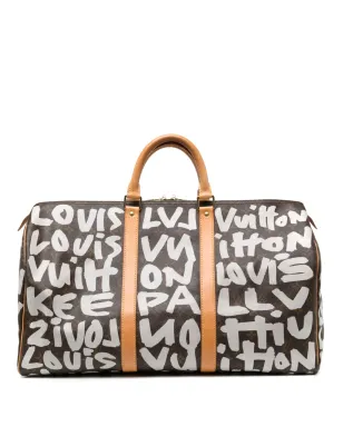 Louis Vuitton ビンテージ 2001 Stephen Sprouse Graffiti Keepall 50 バッグ - ブラウン - サムネイル1