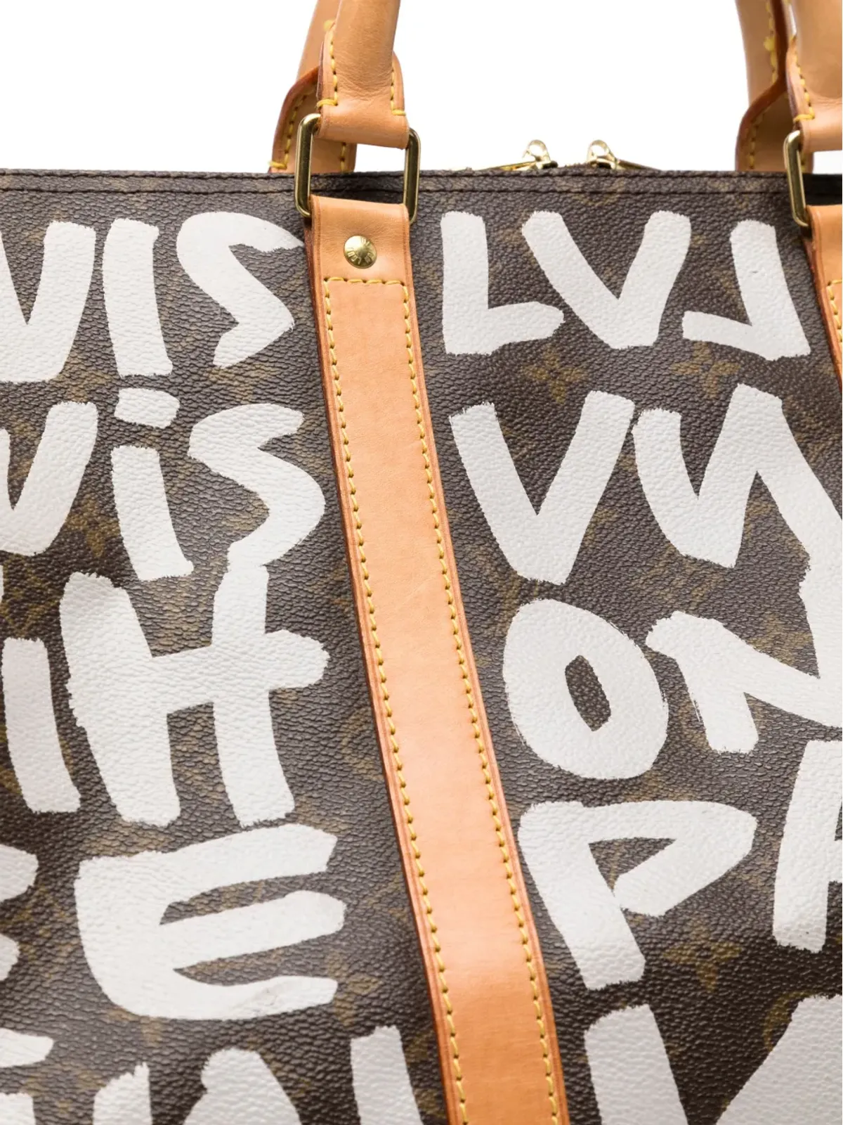 Louis Vuitton ビンテージ 2001 Stephen Sprouse Graffiti Keepall 50 バッグ - ブラウン - 画像3