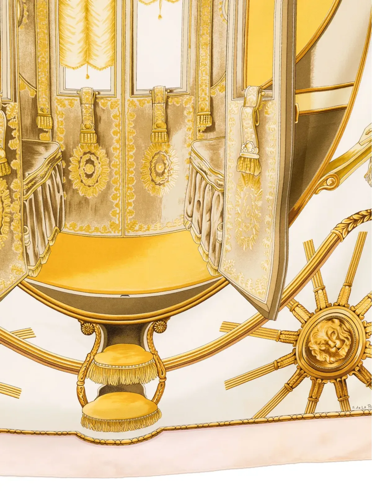 ビンテージ Hermès コーチスカーフ フランソワーズ・ド・ラ・ペリエール - 画像2