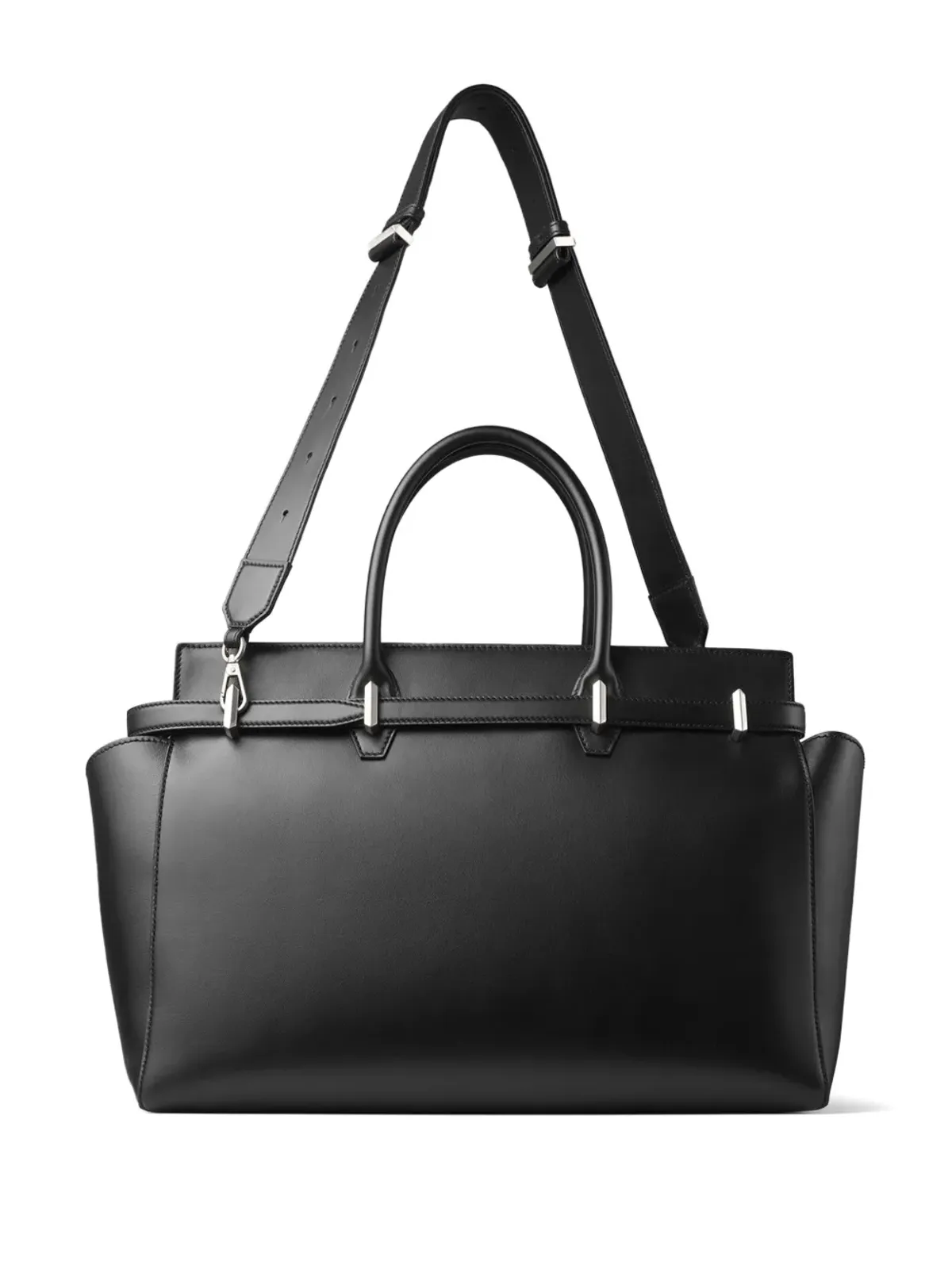 Jimmy Choo ミディアム ダイヤモンドベルテッド トートバッグ ブラック - 画像2