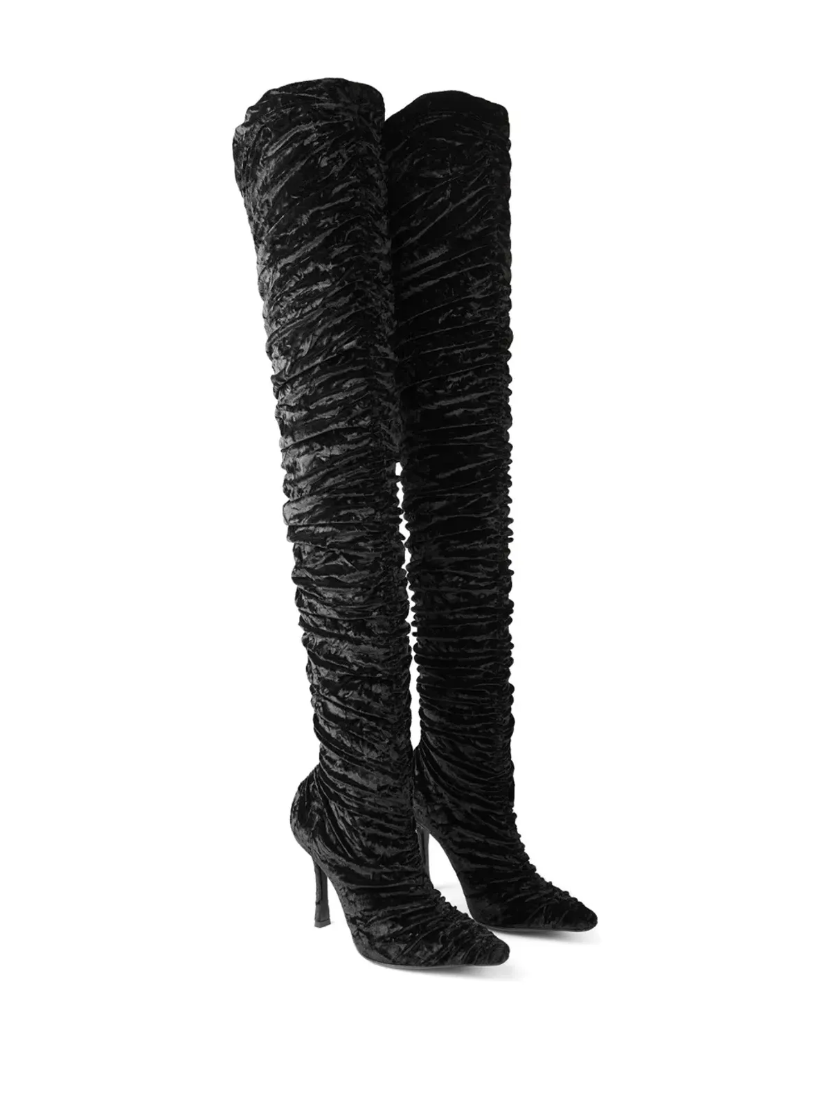 Jimmy Choo ブラック ベルベット ブーツ - 画像2