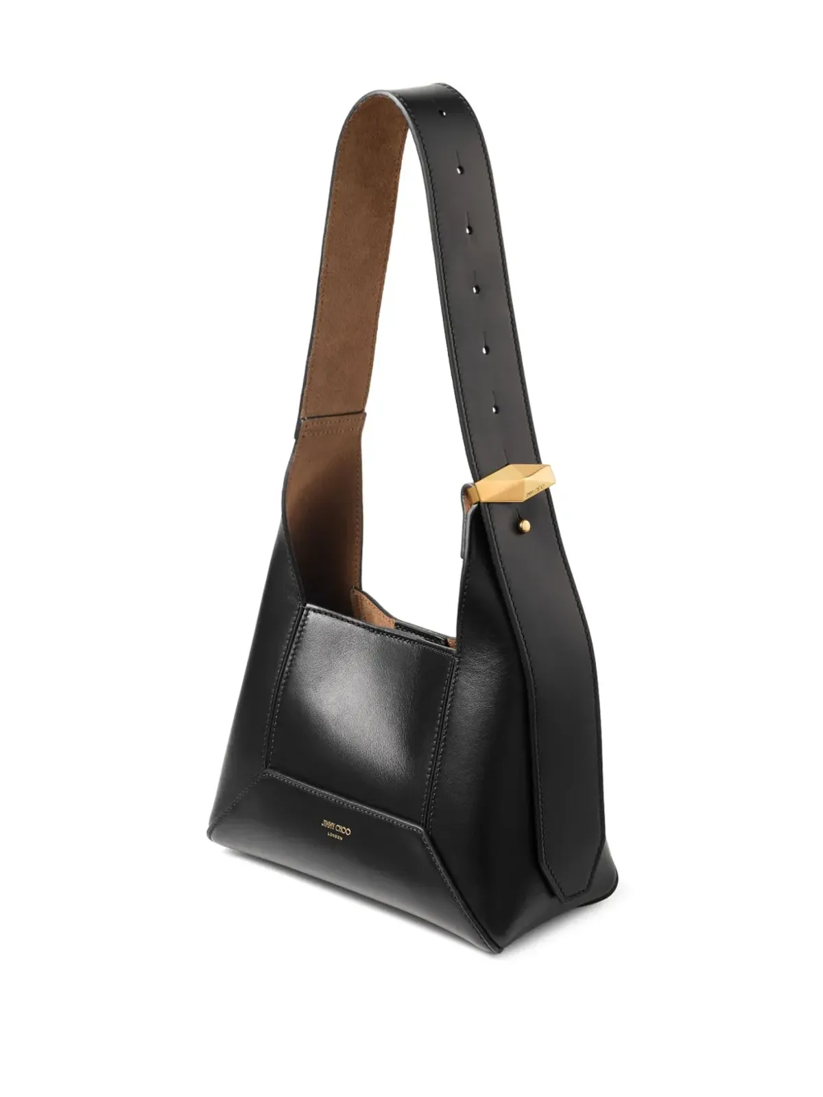 Jimmy Choo 小型ダイヤモンドショルダーバッグ ブラック - 画像3