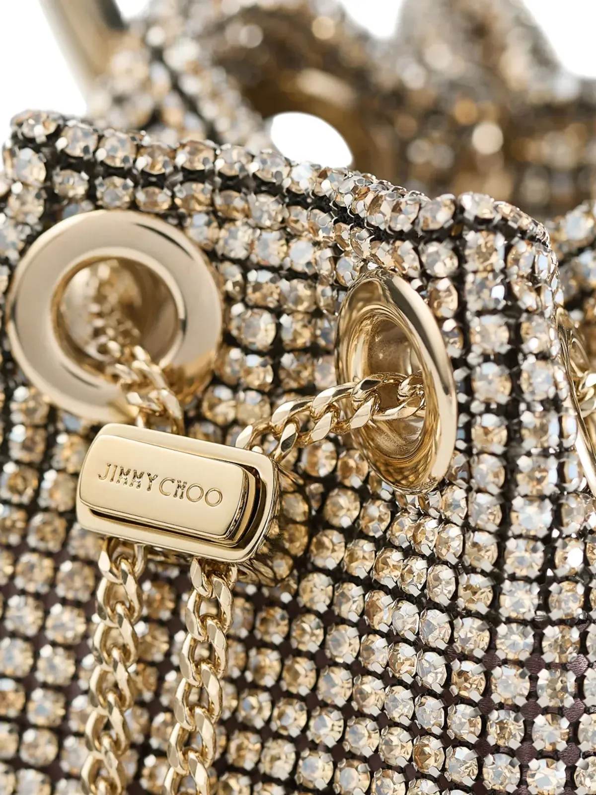 Jimmy Choo マイクロ Bon Bon バケットバッグ - ゴールド - 画像5
