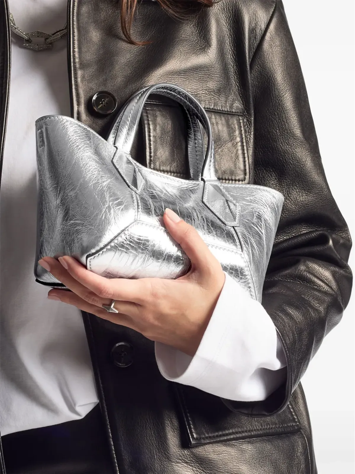 Jimmy Choo ダイヤモンド トートバッグ - シルバー - 画像2