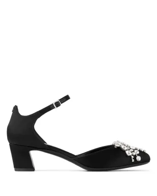 Jimmy Choo 45mm クリスタル装飾パンプス - ブラック - サムネイル1