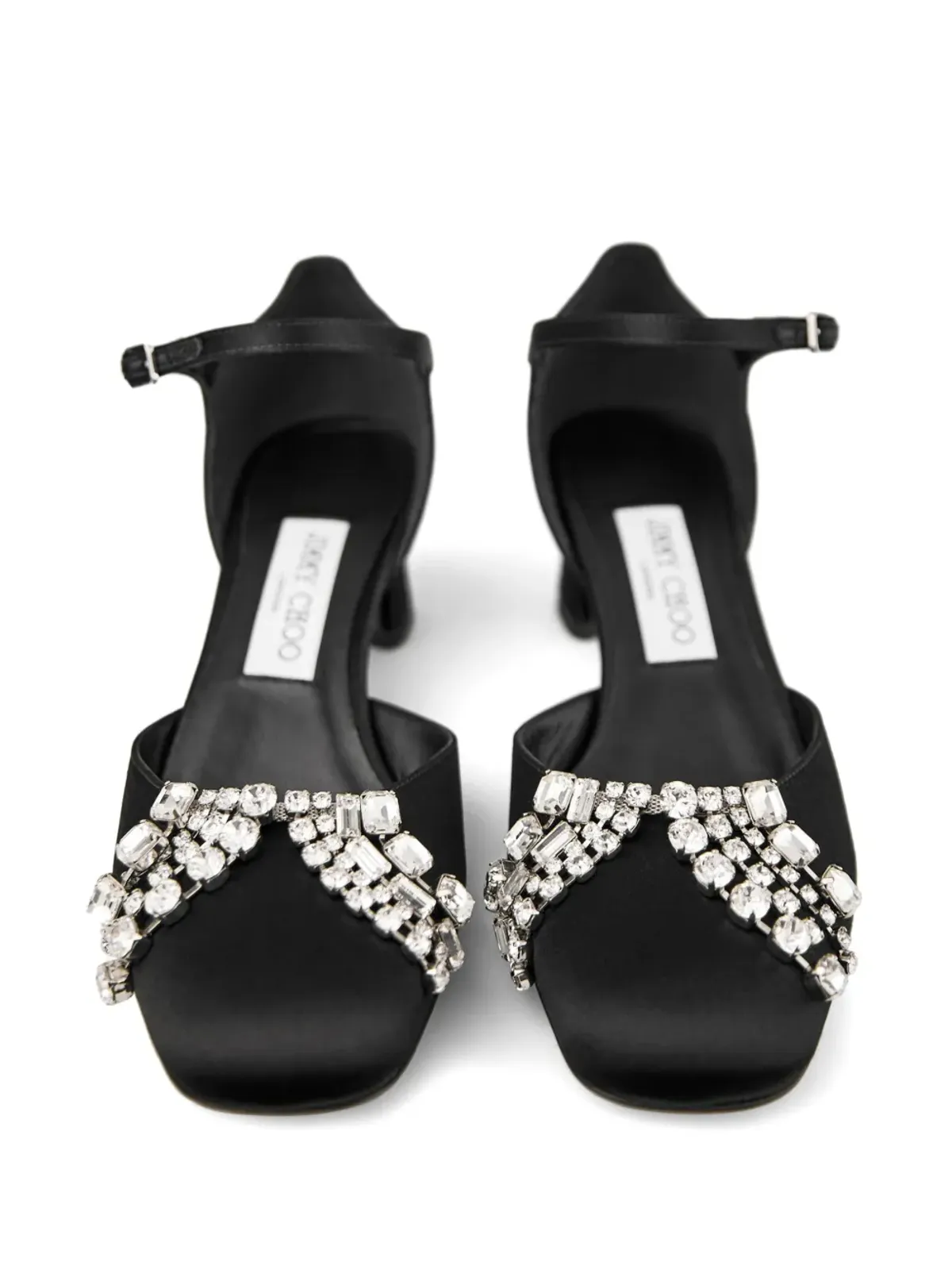 Jimmy Choo 45mm クリスタル装飾パンプス - ブラック - 画像4