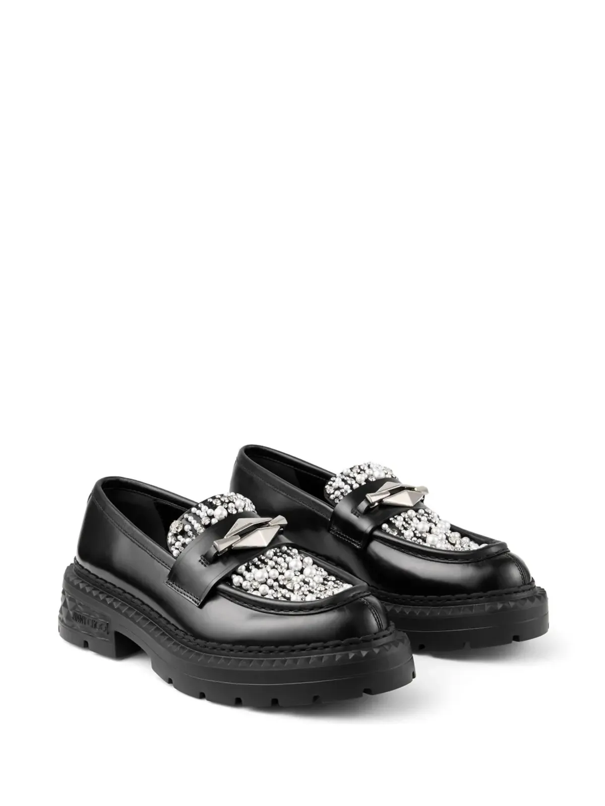 Jimmy Choo マーロウ ダイヤモンド ローファー ブラック - 画像2