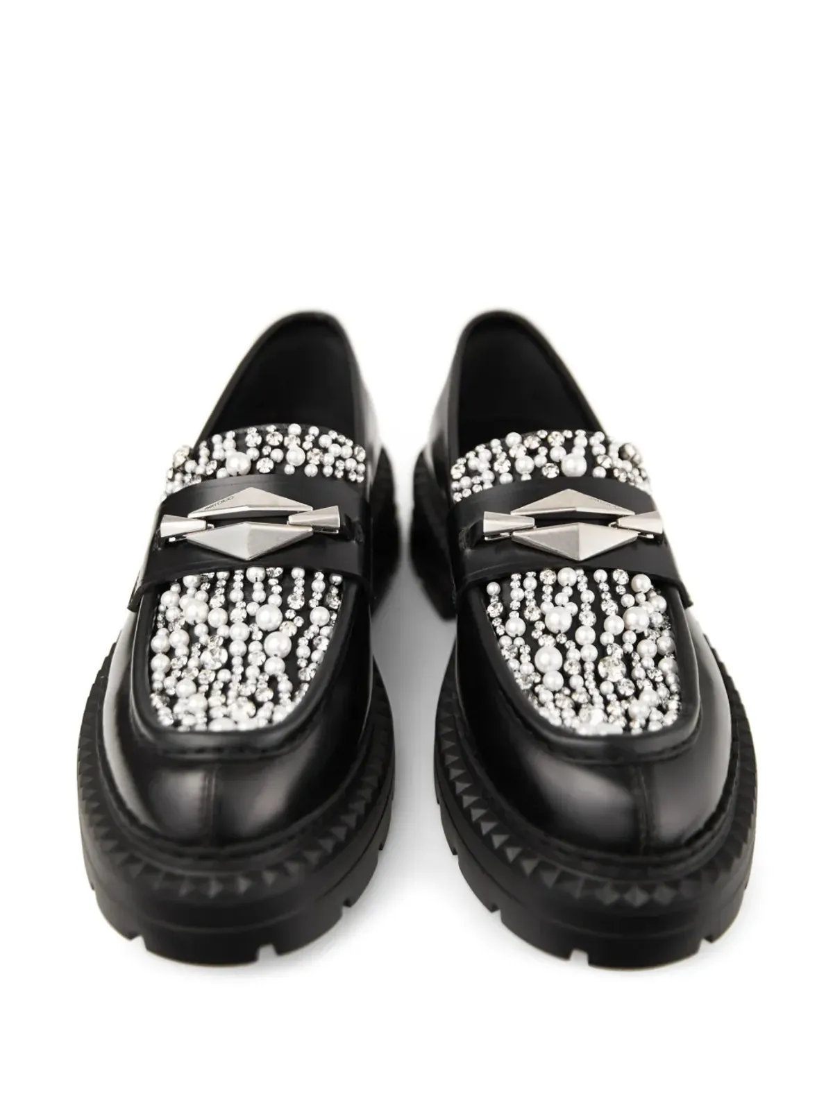Jimmy Choo マーロウ ダイヤモンド ローファー ブラック - 画像4