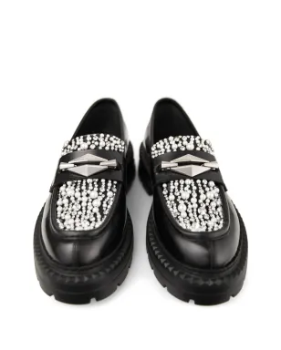 Jimmy Choo マーロウ ダイヤモンド ローファー ブラック - サムネイル4