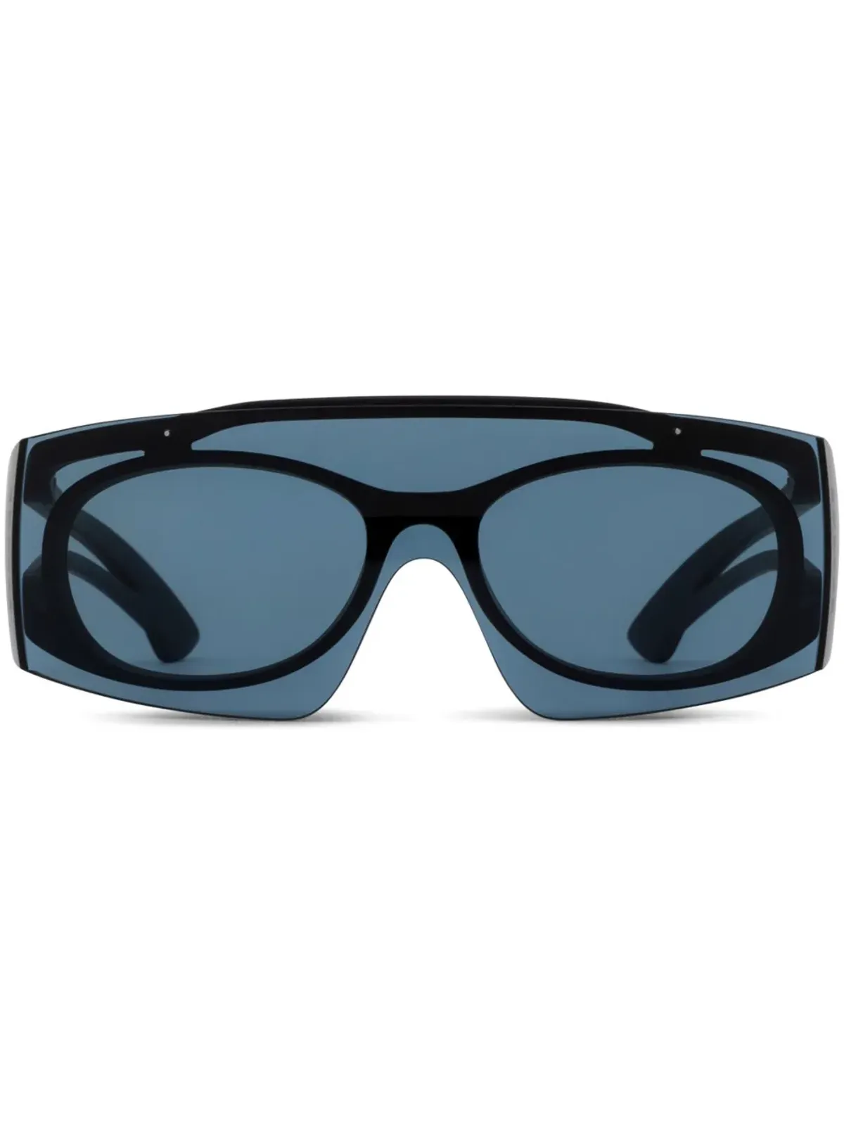 Alexander McQueen Eyewear ロゴプリント サングラス（ブラック） - 画像1