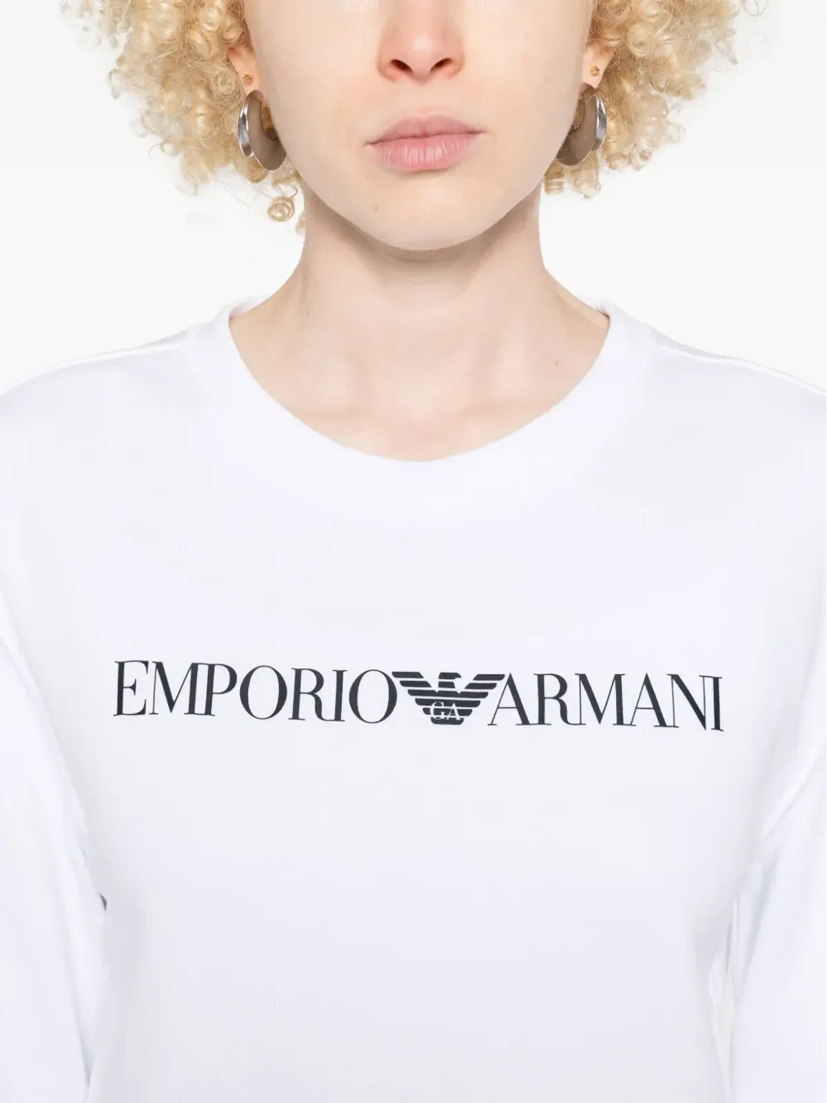 Emporio Armani ロゴプリント オーガニックコットン スウェットシャツ - ホワイト - 画像5