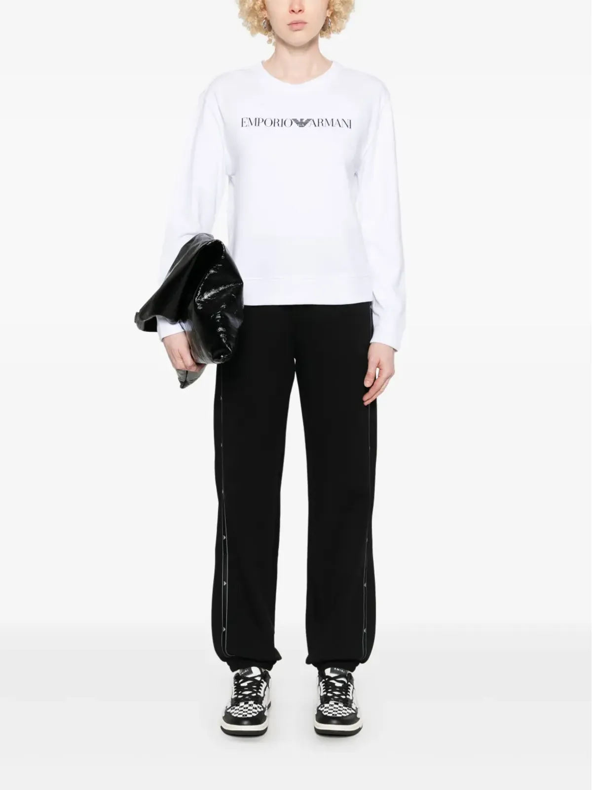 Emporio Armani ロゴプリント オーガニックコットン スウェットシャツ - ホワイト - 画像2