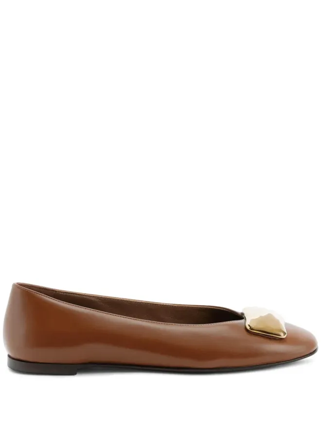 Giuseppe Zanotti Giuseppe Zanotti Georgia Stone バレエフラット ブラウンの商品画像