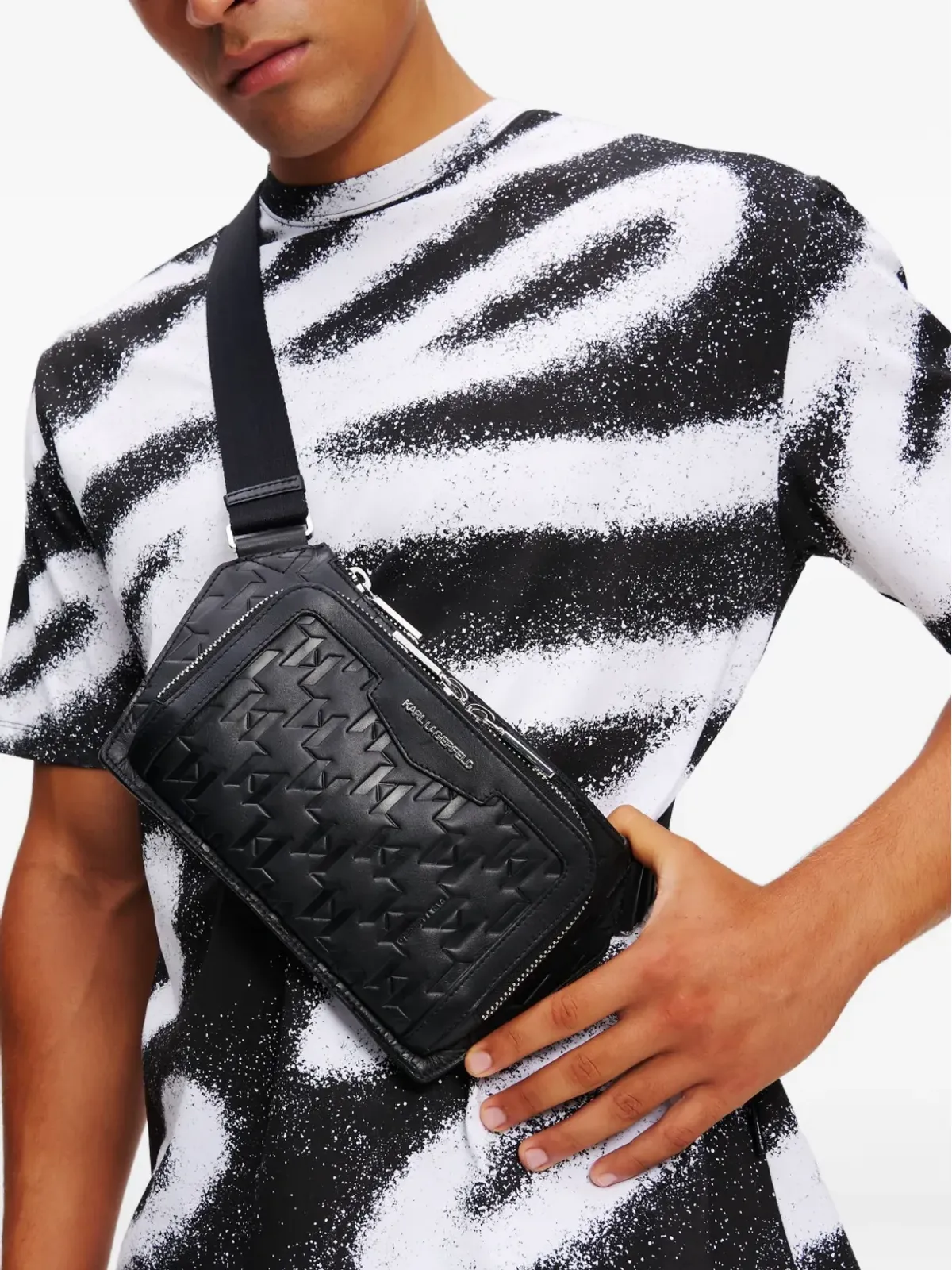 Karl Lagerfeld K/Loom レザー ベルトバッグ - ブラック - 画像5