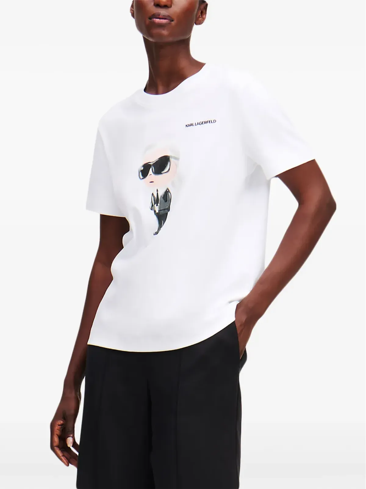 Karl Lagerfeld Ikon aquarelle Tシャツ - 画像2