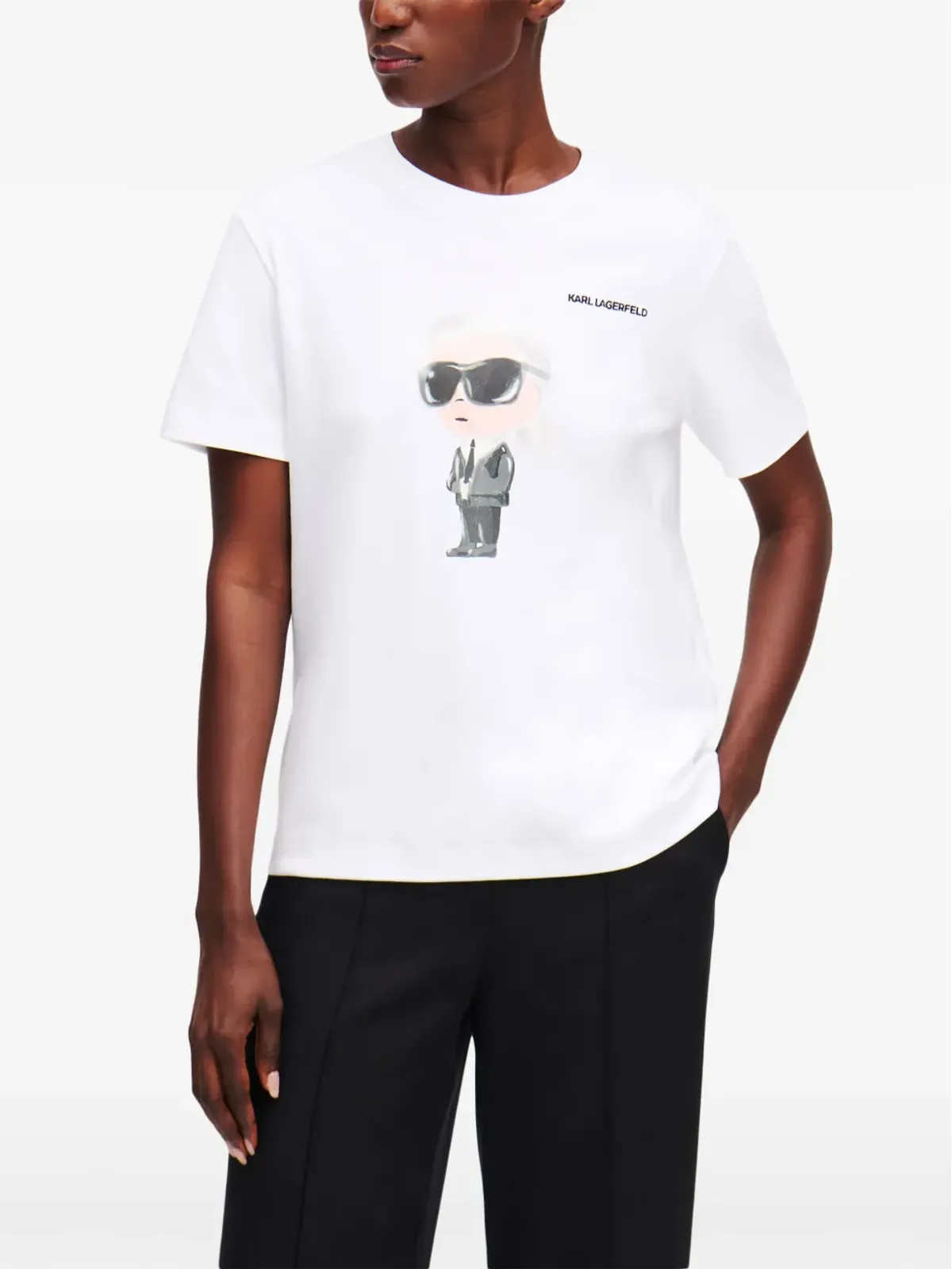 Karl Lagerfeld Ikon aquarelle Tシャツ - 画像3