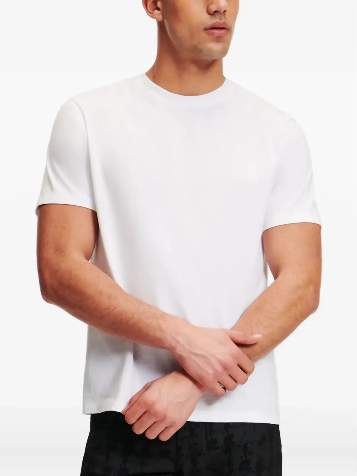 Karl Lagerfeld カメオ ロゴ刺繍 Tシャツ - ホワイト - 画像3