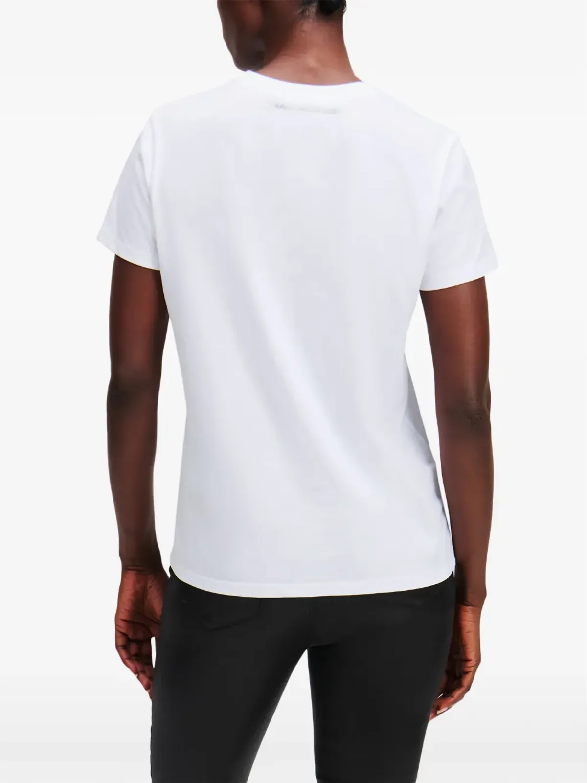 Karl Lagerfeld グリッターアップリケ ロゴ入りTシャツ - 画像4