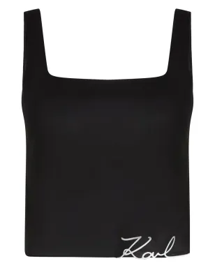 Karl Lagerfeld K/signature クロップトップ - ブラック - サムネイル1