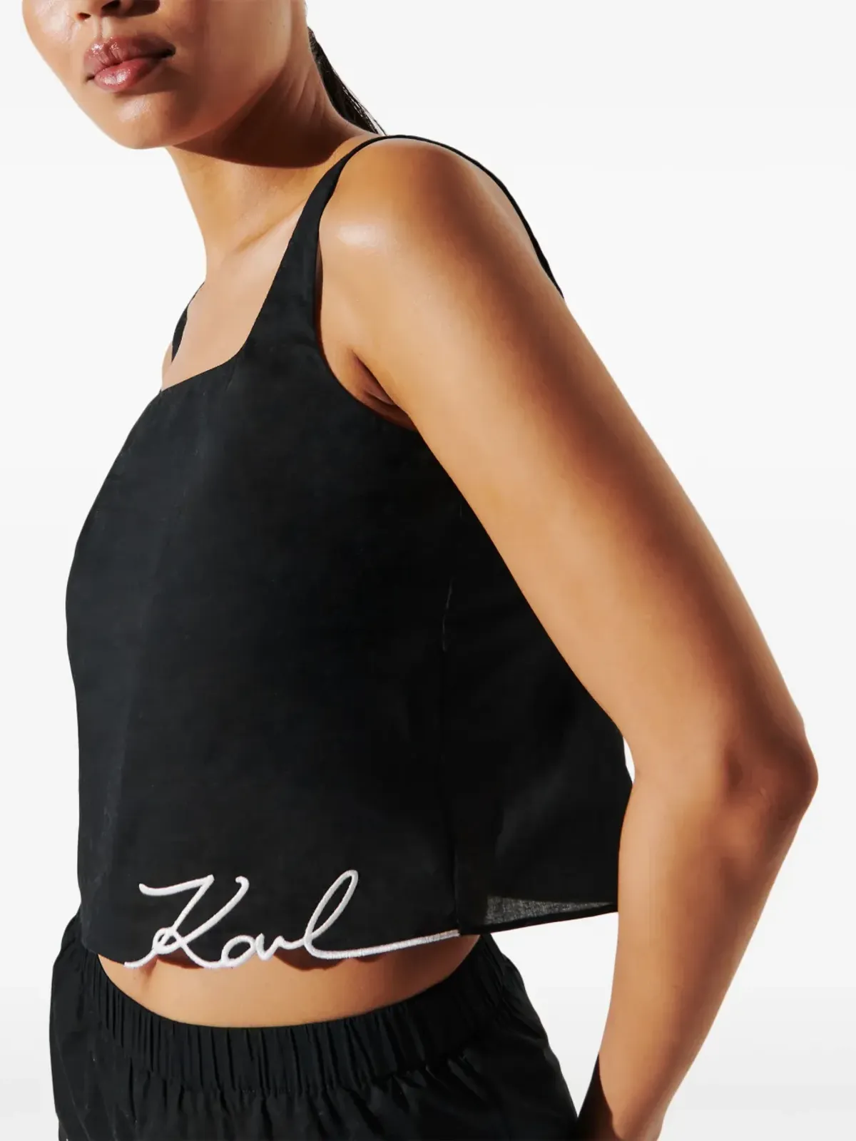 Karl Lagerfeld K/signature クロップトップ - ブラック - 画像5