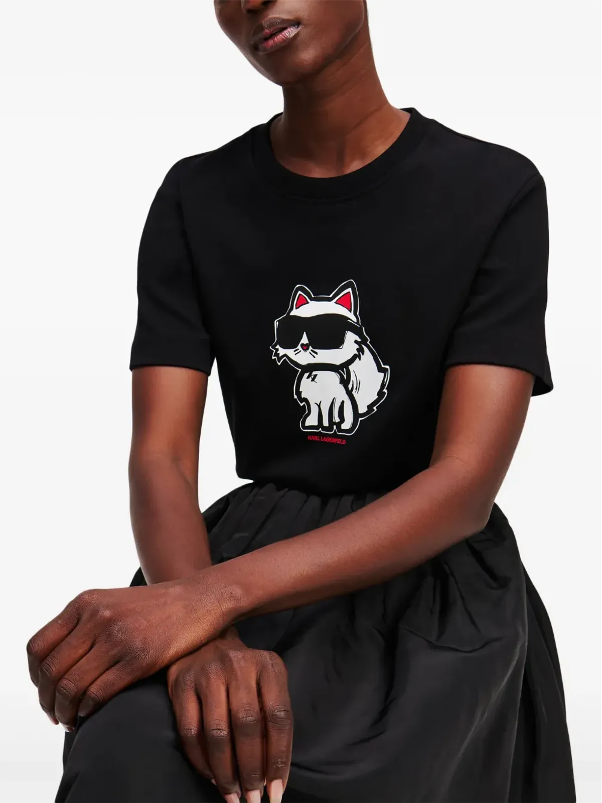Karl Lagerfeld Ikon Choupette スケッチ Tシャツ - 画像5
