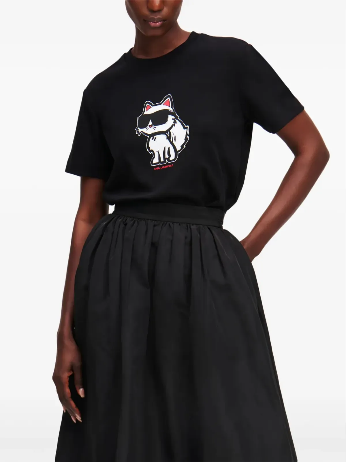 Karl Lagerfeld Ikon Choupette スケッチ Tシャツ - 画像3