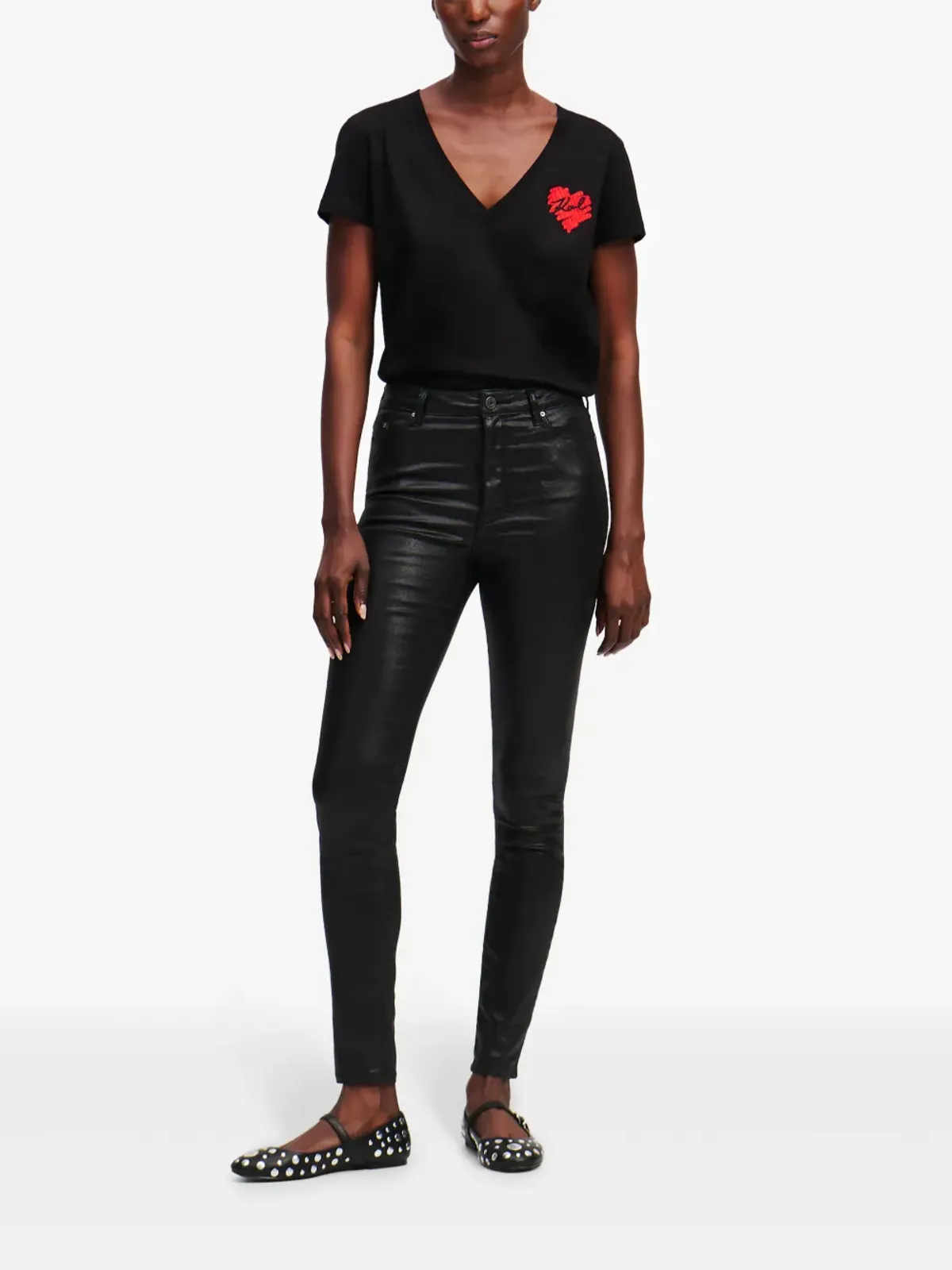 Karl Lagerfeld メタリックフィニッシュ スキニージーンズ - 画像2