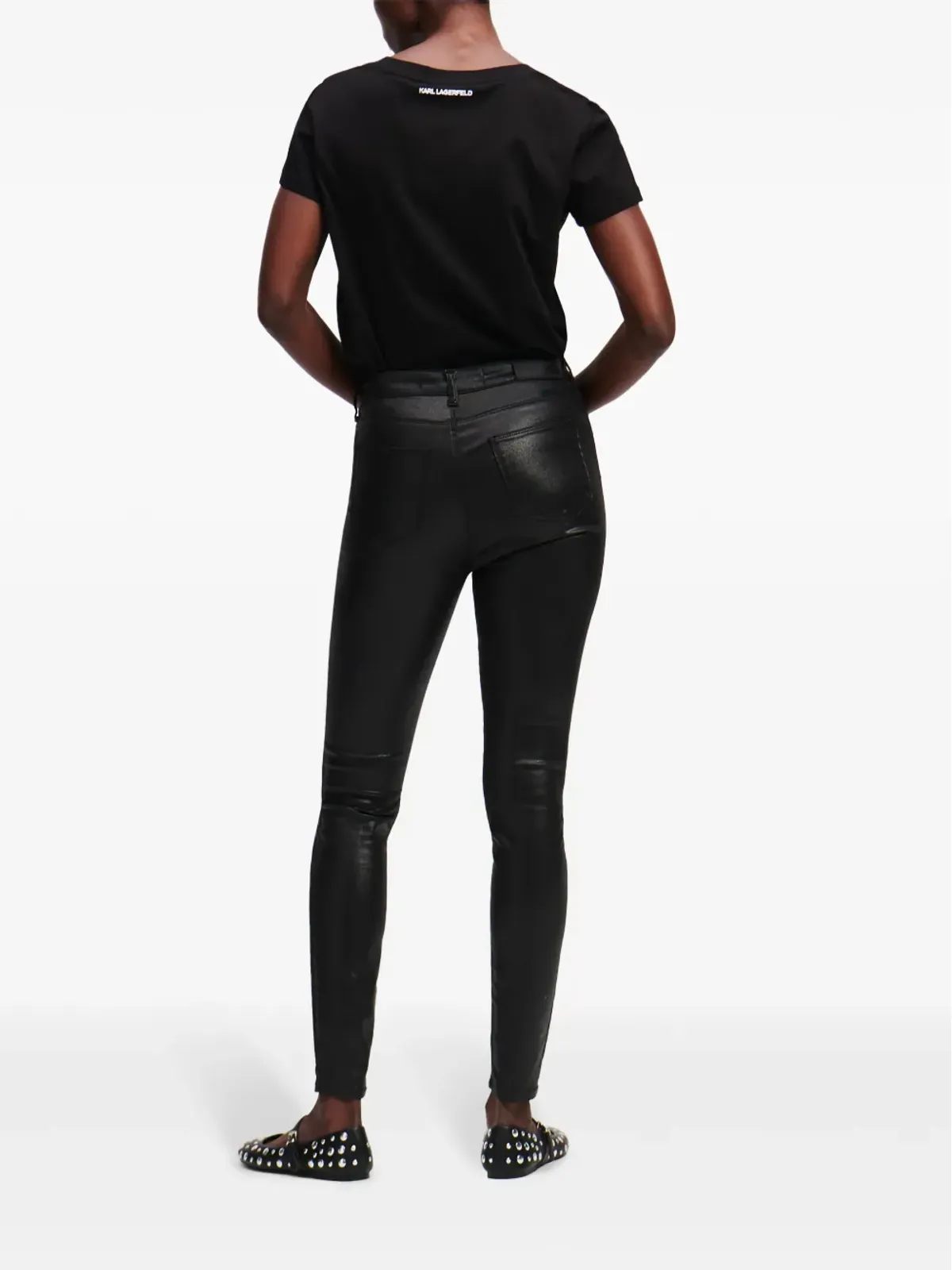 Karl Lagerfeld メタリックフィニッシュ スキニージーンズ - 画像3