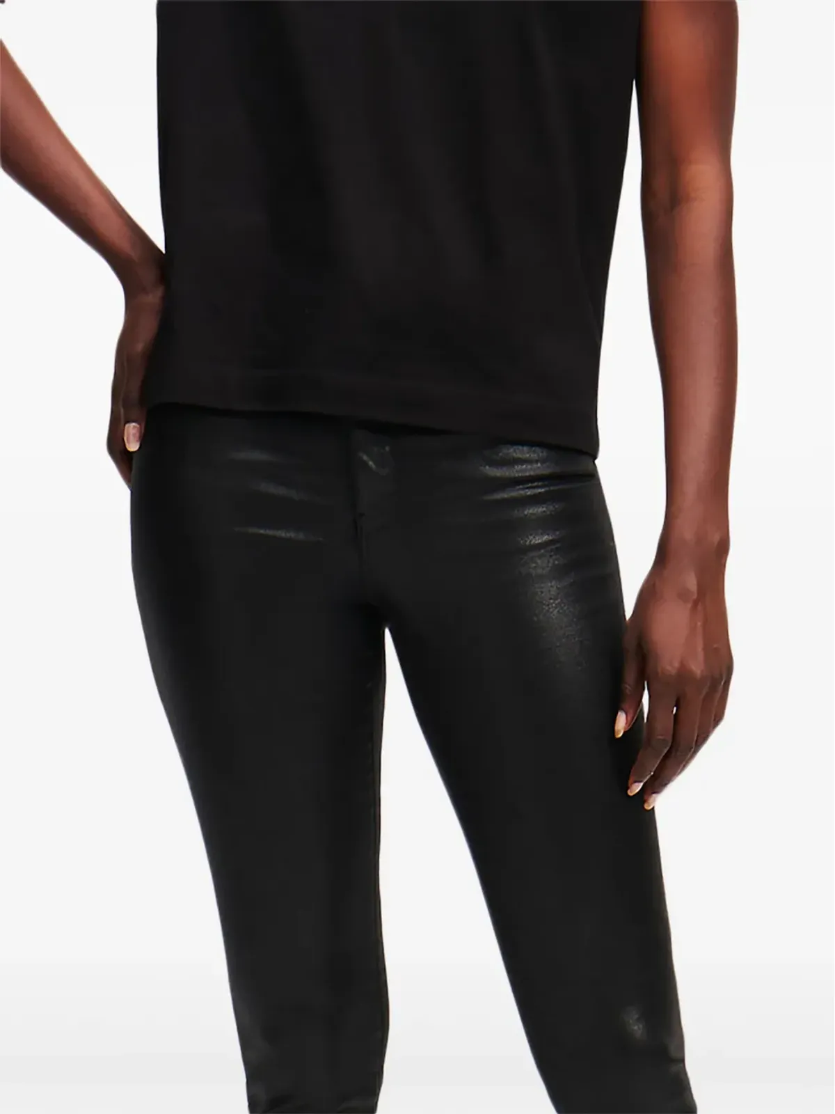 Karl Lagerfeld メタリックフィニッシュ スキニージーンズ - 画像4