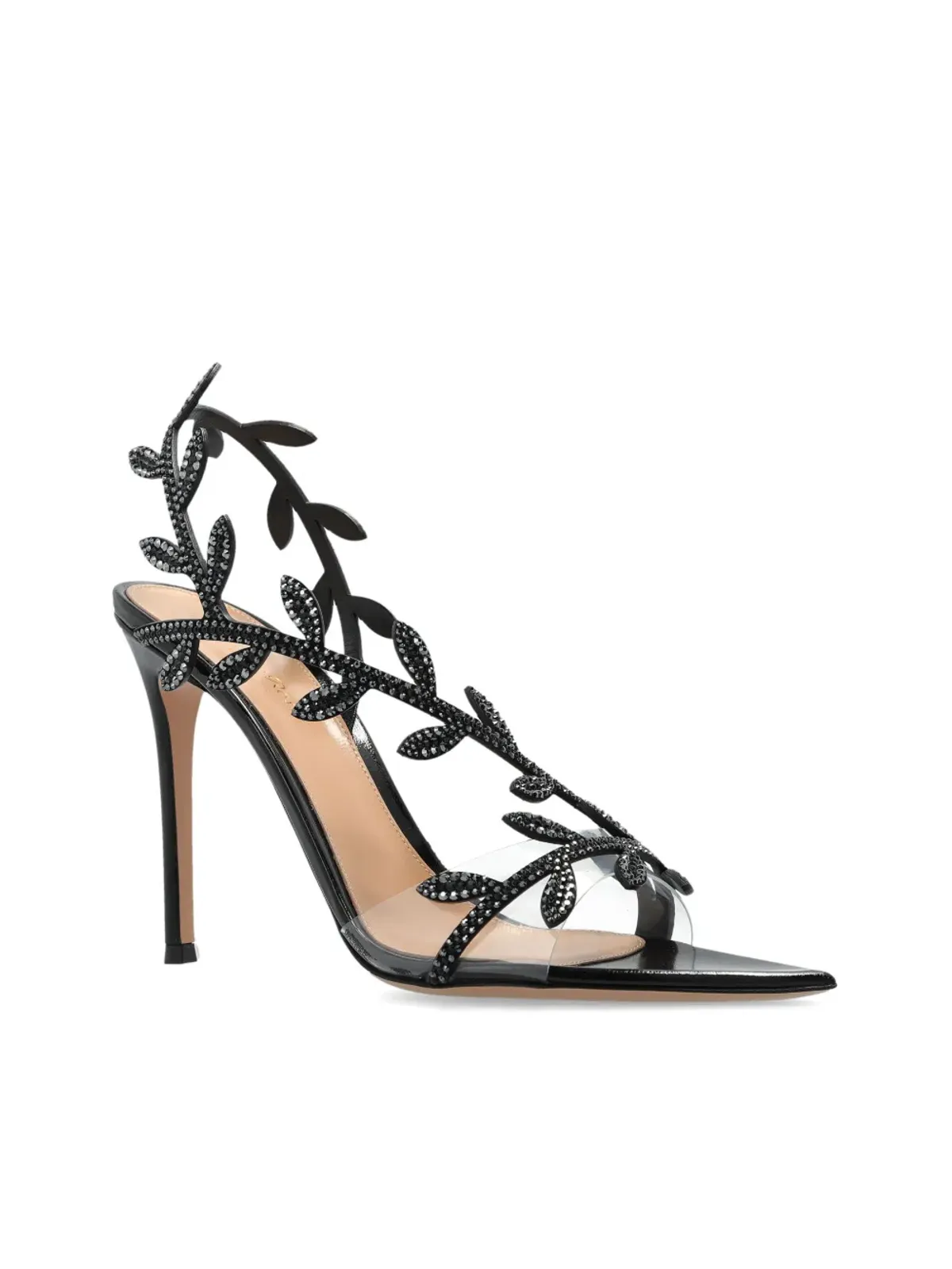 Gianvito Rossi クリスタル フラヴィア サンダル ブラック - 画像4