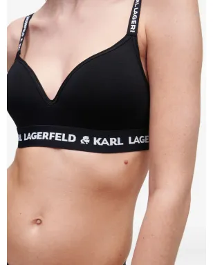Karl Lagerfeld ロゴ入りアンダーバンド パッド入りブラジャー - ブラック - サムネイル5