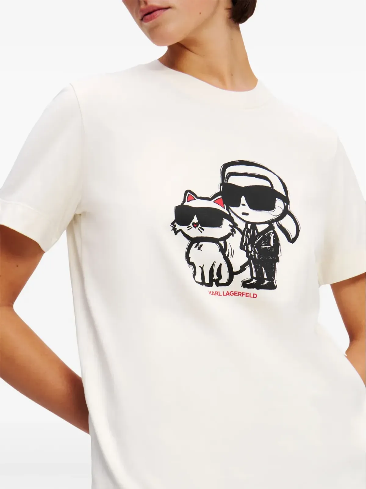 Karl Lagerfeld Ikon Sketch Duo Tシャツ - ホワイト - 画像5