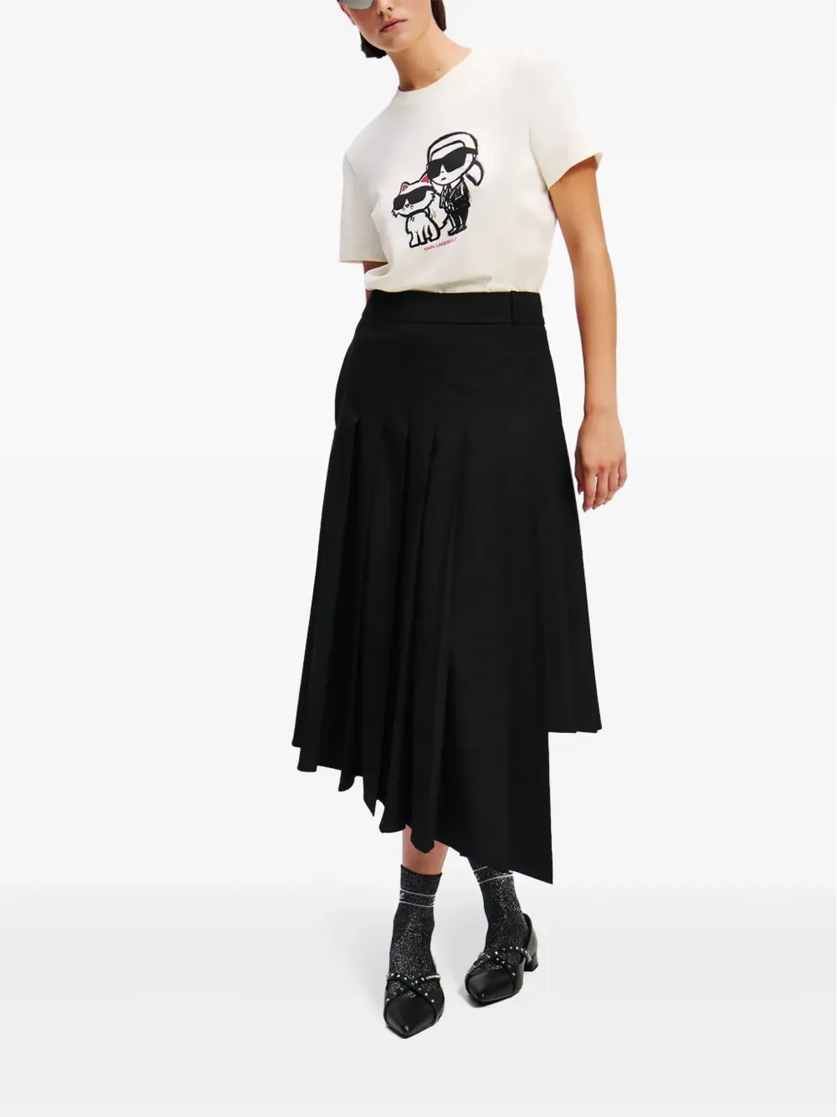 Karl Lagerfeld Ikon Sketch Duo Tシャツ - ホワイト - 画像2