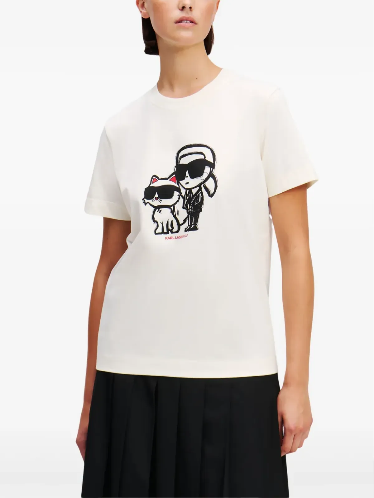 Karl Lagerfeld Ikon Sketch Duo Tシャツ - ホワイト - 画像3