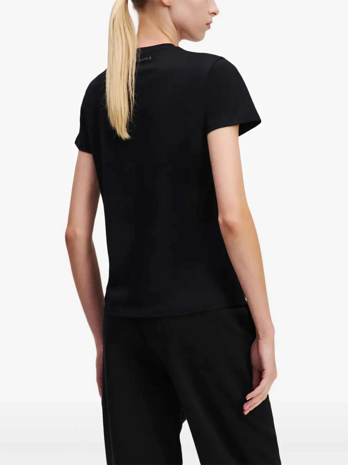 Karl Lagerfeld グリッター ロゴ Tシャツ - ブラック - 画像4