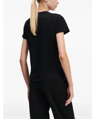 Karl Lagerfeld グリッター ロゴ Tシャツ - ブラック - サムネイル4