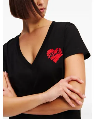 Karl Lagerfeld K/Heart コットン Tシャツ - ブラック - サムネイル5