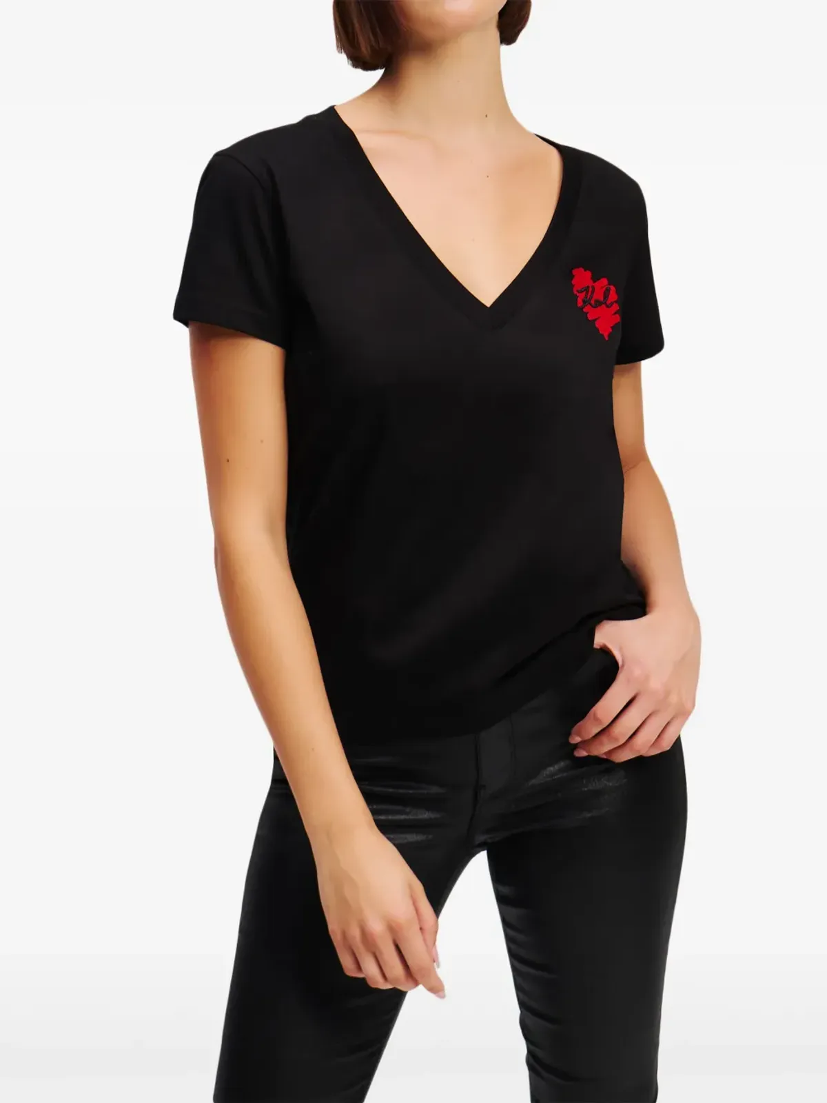 Karl Lagerfeld K/Heart コットン Tシャツ - ブラック - 画像2
