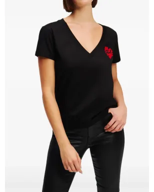 Karl Lagerfeld K/Heart コットン Tシャツ - ブラック - サムネイル2