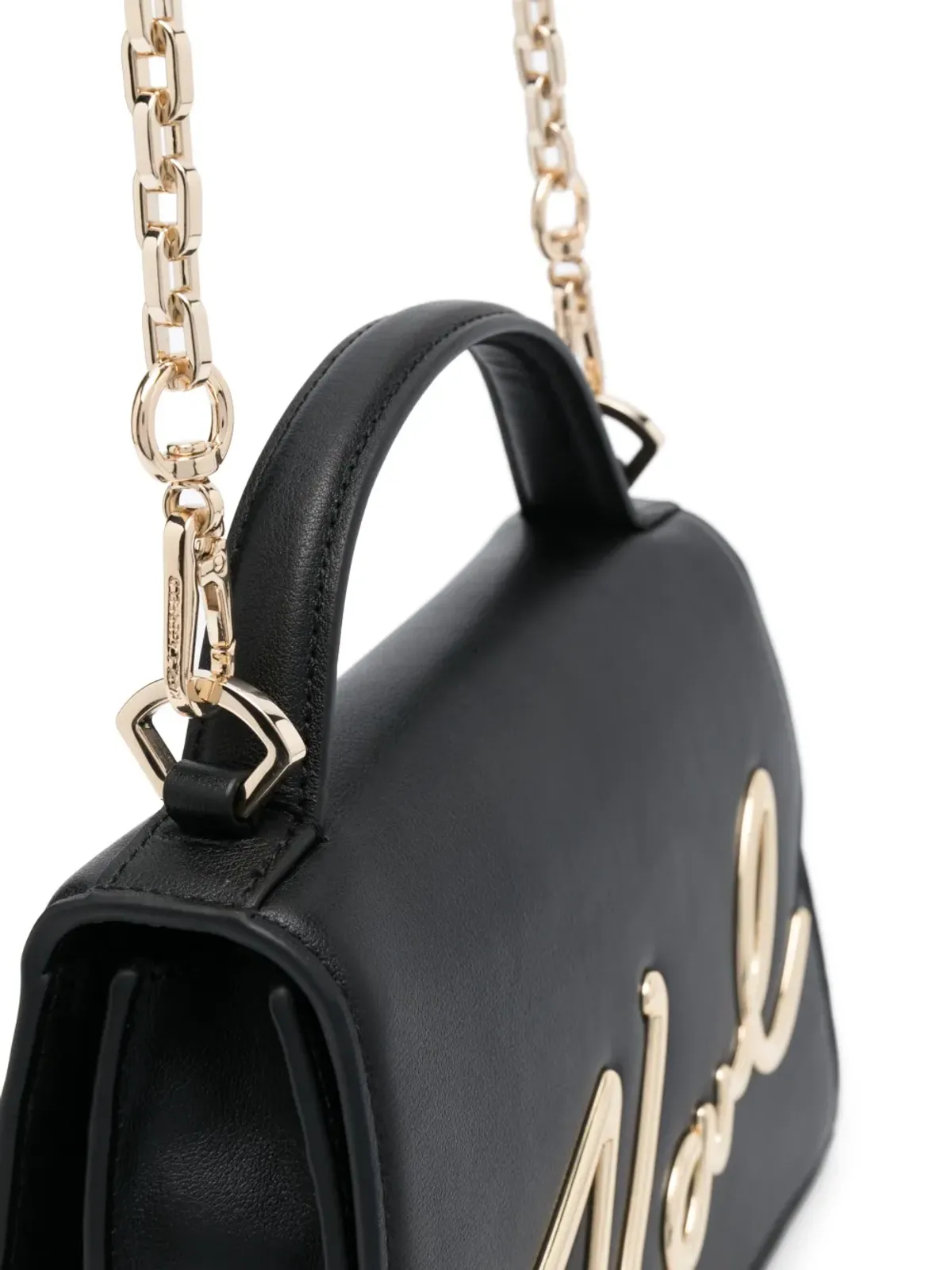 Karl Lagerfeld ミディアム シグネチャー レザー クロスボディバッグ - ブラック - 画像4