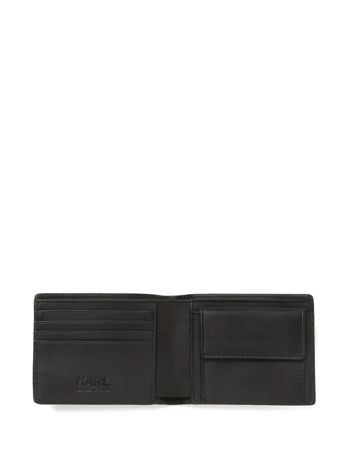 Karl Lagerfeld 小型 K/Loom 二つ折りレザーウォレット - ブラック - 画像4