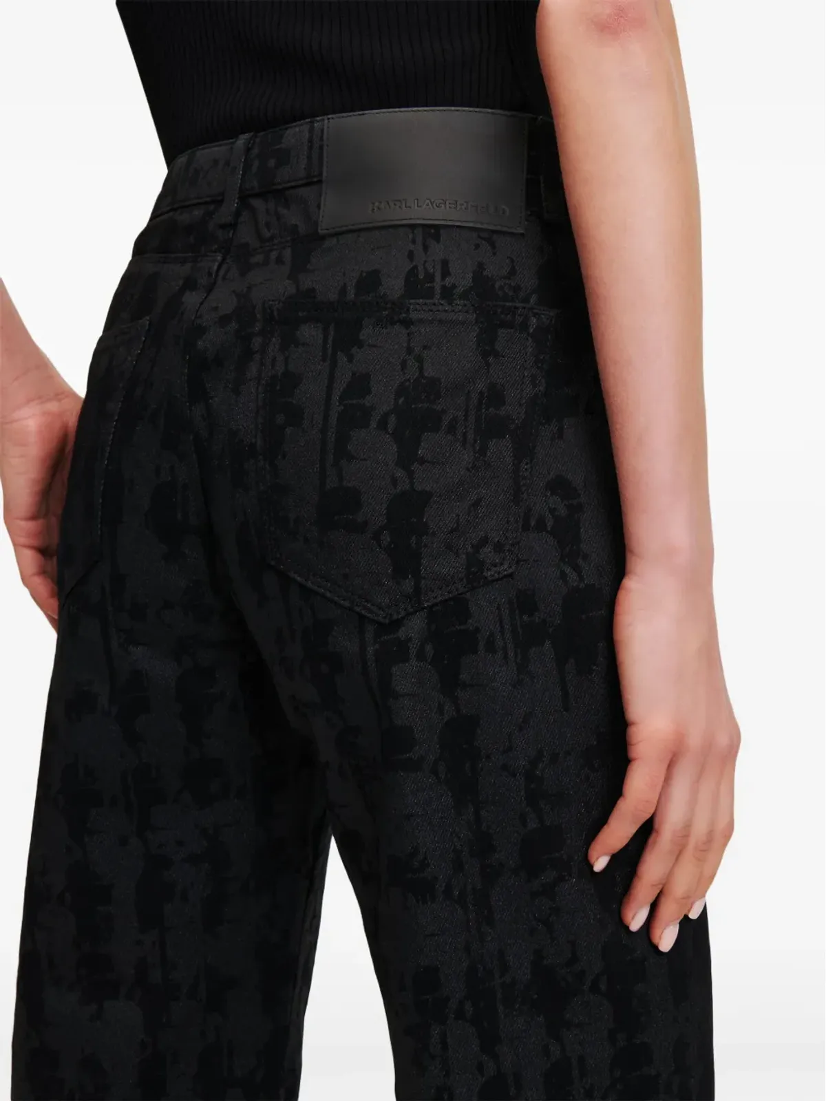 Karl Lagerfeld エッセンシャル カメオ ガールフレンド ジーンズ - ブラック - 画像5