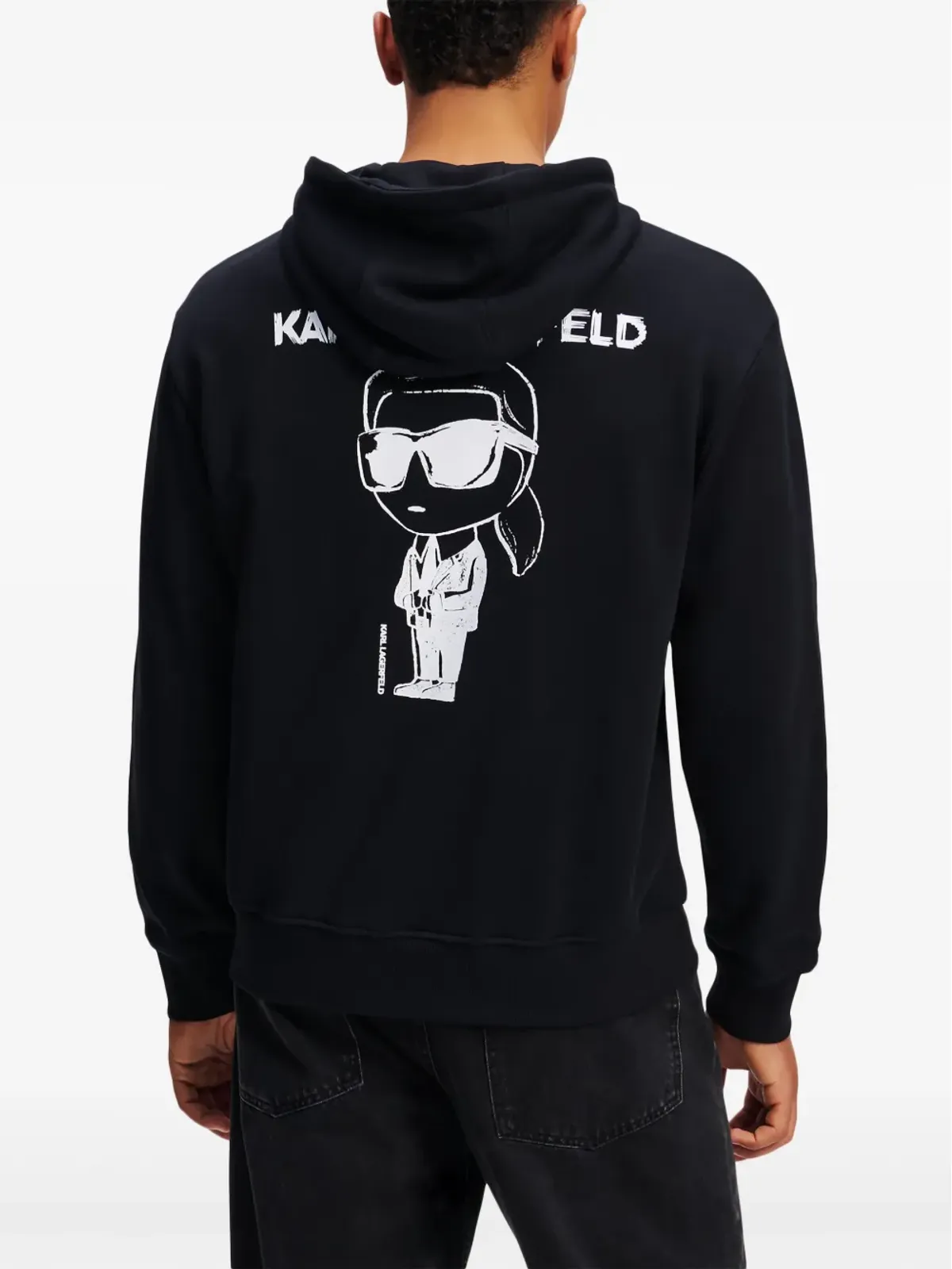 Karl Lagerfeld イコン リラックスフィット フーディー - ブラック - 画像4