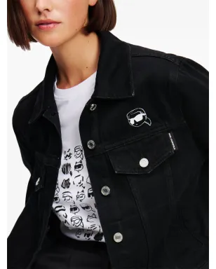 Karl Lagerfeld Ikon デニムトラックジャケット - ブラック - サムネイル5