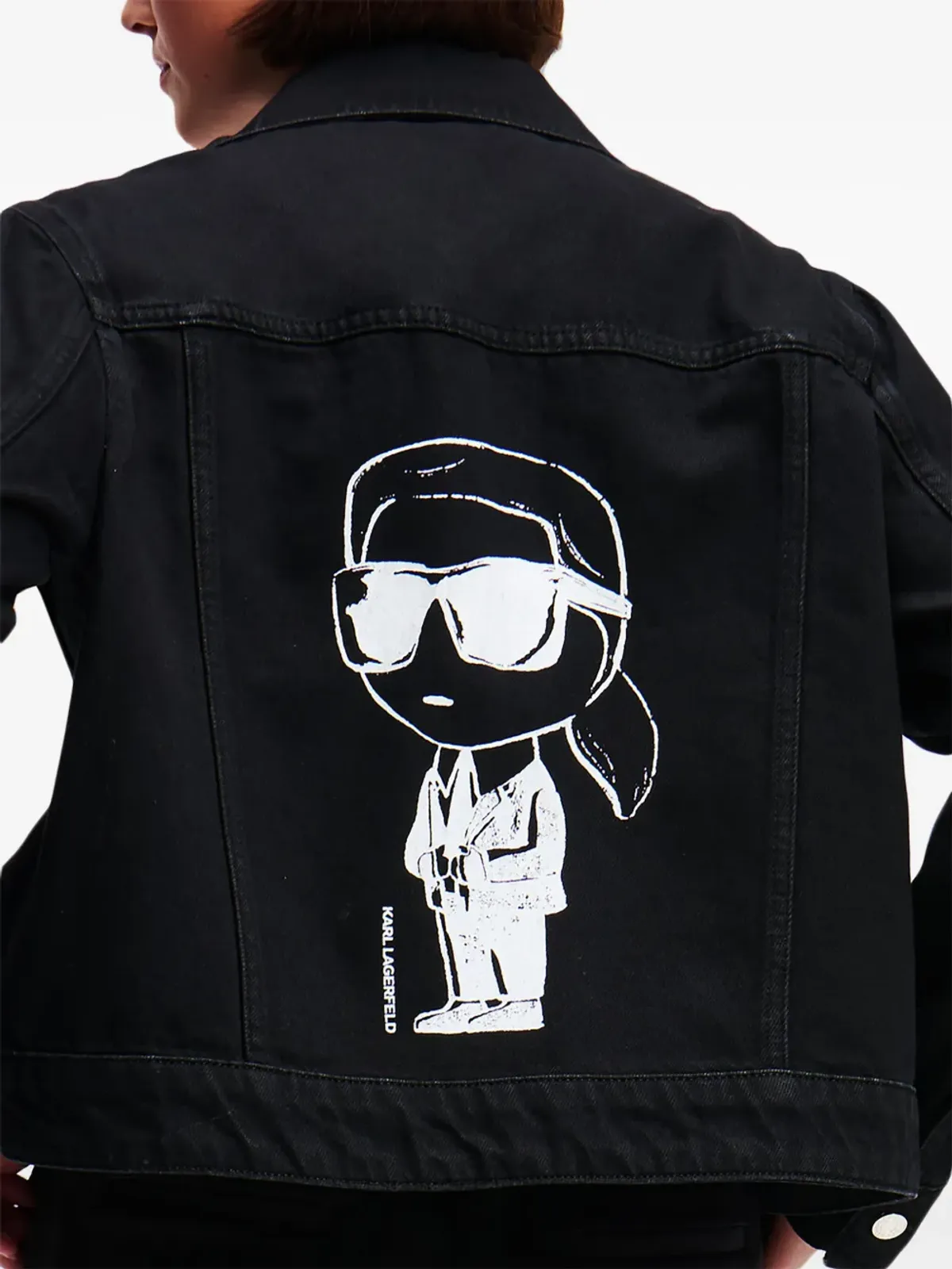 Karl Lagerfeld Ikon デニムトラックジャケット - ブラック - 画像4
