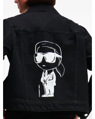 Karl Lagerfeld Ikon デニムトラックジャケット - ブラック - サムネイル4