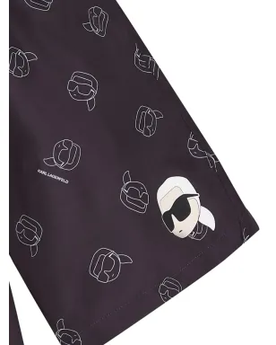 Karl Lagerfeld Ikon オールオーバープリント スイムショーツ - ブラック - サムネイル2