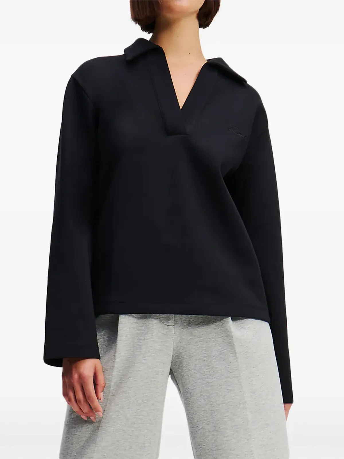 Karl Lagerfeld ロゴプリント Vネック スウェットシャツ - 画像2