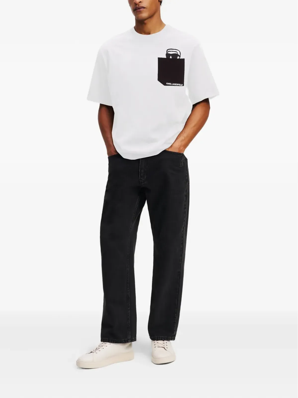 Karl Lagerfeld Ikon 覗きポケット リラックスTシャツ - 画像2